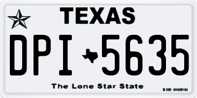 TX license plate DPI5635