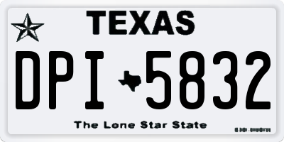 TX license plate DPI5832