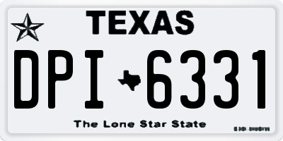 TX license plate DPI6331