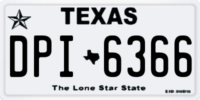 TX license plate DPI6366
