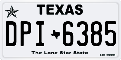 TX license plate DPI6385