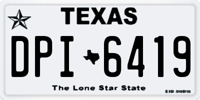 TX license plate DPI6419