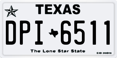 TX license plate DPI6511