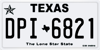 TX license plate DPI6821