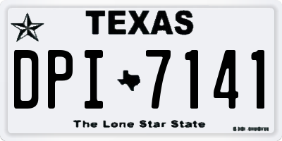 TX license plate DPI7141
