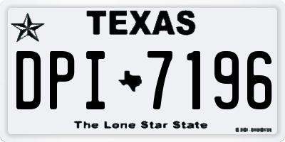 TX license plate DPI7196