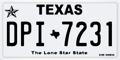 TX license plate DPI7231