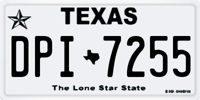 TX license plate DPI7255