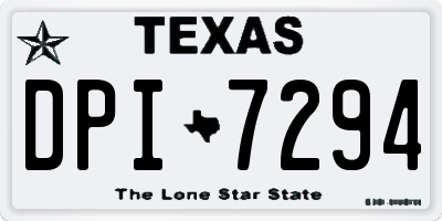 TX license plate DPI7294