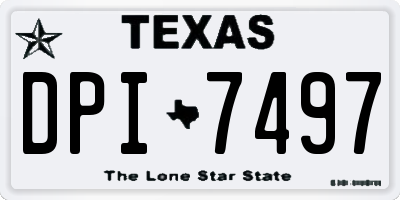 TX license plate DPI7497