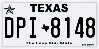 TX license plate DPI8148