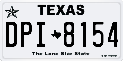 TX license plate DPI8154