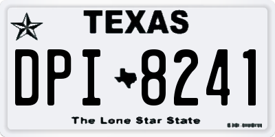 TX license plate DPI8241