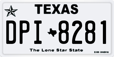 TX license plate DPI8281