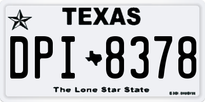 TX license plate DPI8378