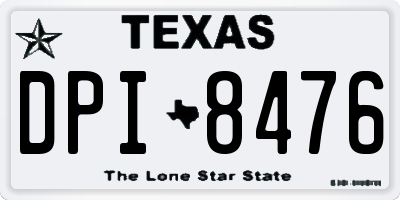 TX license plate DPI8476