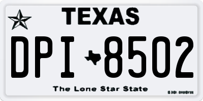 TX license plate DPI8502