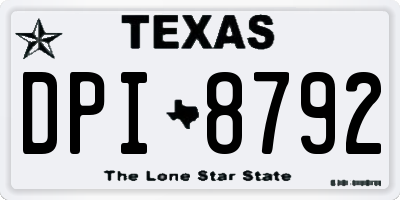 TX license plate DPI8792