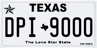 TX license plate DPI9000