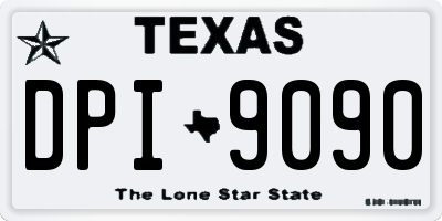 TX license plate DPI9090