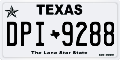 TX license plate DPI9288