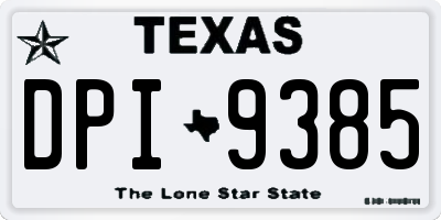 TX license plate DPI9385