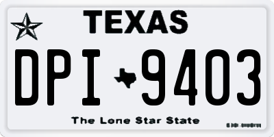 TX license plate DPI9403