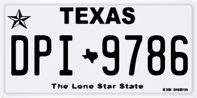 TX license plate DPI9786
