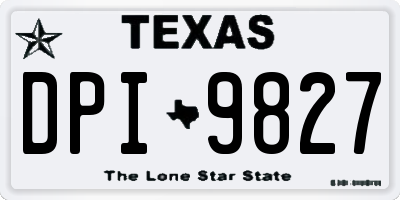 TX license plate DPI9827