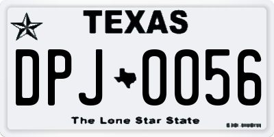 TX license plate DPJ0056