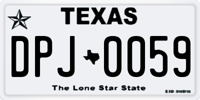 TX license plate DPJ0059