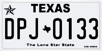TX license plate DPJ0133