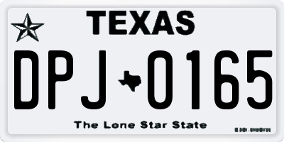 TX license plate DPJ0165