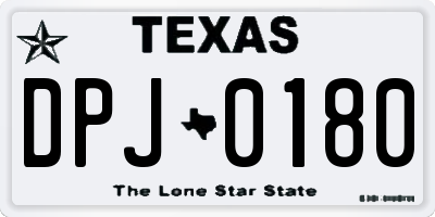 TX license plate DPJ0180