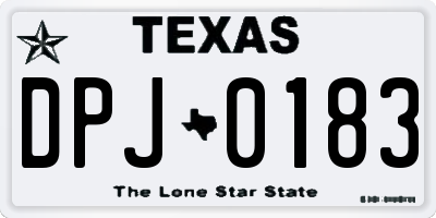 TX license plate DPJ0183
