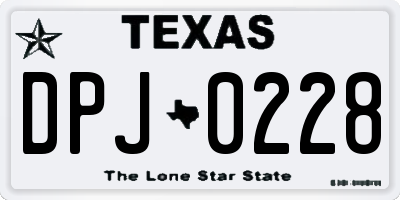 TX license plate DPJ0228