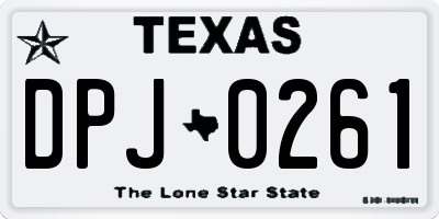 TX license plate DPJ0261