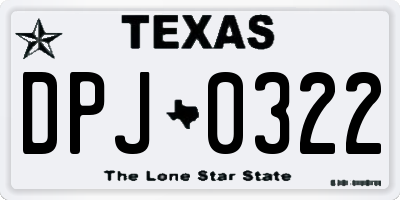 TX license plate DPJ0322