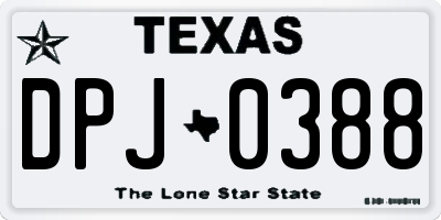 TX license plate DPJ0388