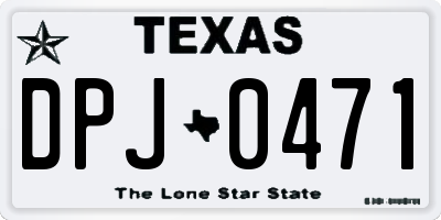 TX license plate DPJ0471