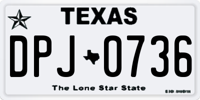 TX license plate DPJ0736