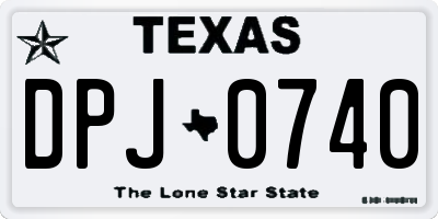 TX license plate DPJ0740