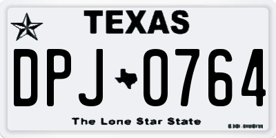TX license plate DPJ0764