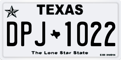 TX license plate DPJ1022
