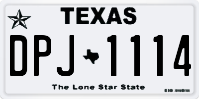 TX license plate DPJ1114