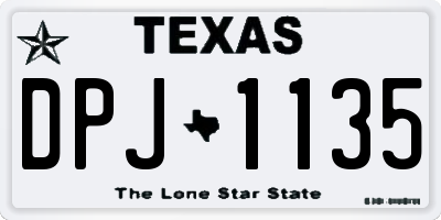 TX license plate DPJ1135