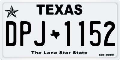 TX license plate DPJ1152