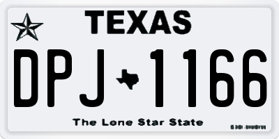 TX license plate DPJ1166