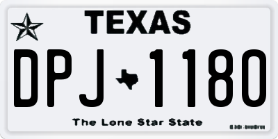 TX license plate DPJ1180