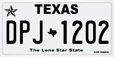 TX license plate DPJ1202